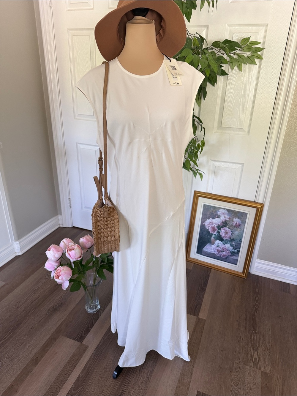 Ted Baker White maxi dress  flowy beach minimal Eurosummer